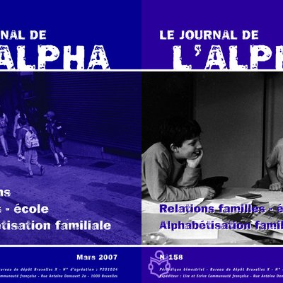Journal de l’alpha 157 et 158 : Relations école-famille. Alphabétisation familiale (mars-avril et mai-juin 2007)